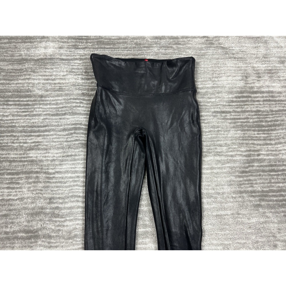 Spanx‎ by Sara Blakely Leggings Womens Small Black Leather Look Ankle - Picture 2 of 13